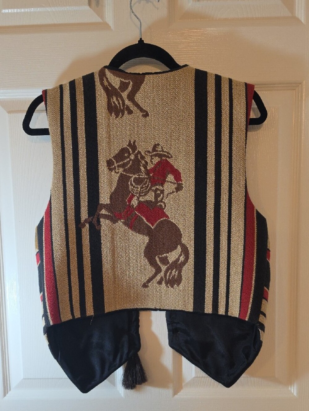 Sharon Young Black, Gold & Red Southwestern Embroidered Vest